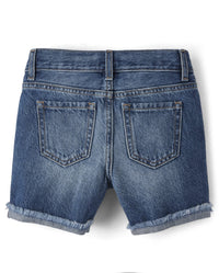 The Children's Place,Distressed Denim Midi Shorts,Peony Wash,10