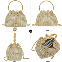 BBTT.ful Sparkly Diamond Evening Bag Clutch Purses for Women Rhinestone Purse Glitter Handbag for Party Prom Cocktail(gold)