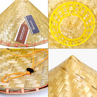 Outdoor Shaping Chinese Rice Bamboo Hat for Men, Asian Straw Sun Hats for Farmer Patty, Samurai, Helloween, Cospaly