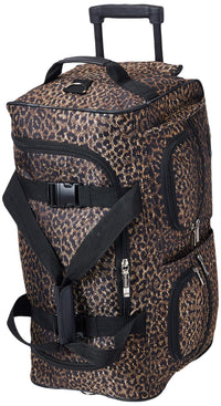 Rockland 22" Polyester Rolling Duffel Bag, Leopard