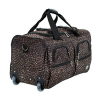 Rockland 22" Polyester Rolling Duffel Bag, Leopard