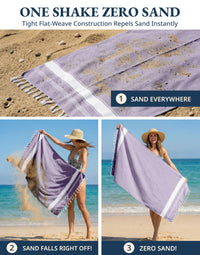 LANE LINEN Large Pool Towels, XL Beach Towel 2 Pack, Pre-Washed, No Shrink, Quick Dry Oversized Beach Towels, Stylish Beach Towel for Women, Sand Free Towel, 39"x71" - Regal Orchid