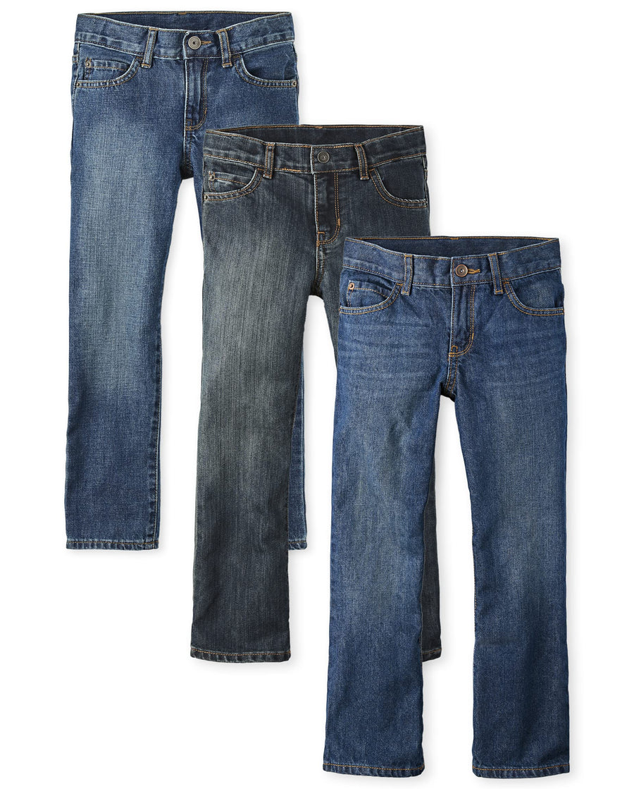 The Children's PlaceBoysMultipack Basic Bootcut Jeans Dark Jupiter/Dustbowl Wash/Med Indigo 3-Pack10