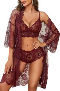 Avidlove Women's Exotic Lingerie Sets Lace Robe Sexy Bra and Panty Sets Sexy Babydoll