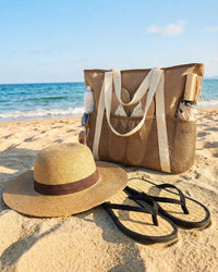 HOMESPON Mesh Beach Bag Sandproof Water Resistant Tote Zipper Pool Bag