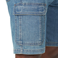 Wrangler Authentics mens Classic Stretch Cargo Shorts, Medium Tint Denim, 36 US